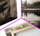 Forest Pond Reflection, Tranquil Lake Trees, Serene Nature Scene, Framed Canvas Print, Fall Wall Art, Rustic Cabin Decor, Living Room Wall Art