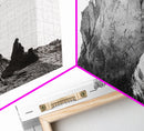 Desert Rock Tower, Surreal Landscape, Modern Nature Art, Canvas Print, Black and White Office Decor, Minimalist Style Piece, Bedroom Wall Art