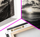 Dramatic Ocean Sunset, Coastal Tree, Monochrome Landscape, Canvas Print, Living Room Wall Art, Surreal Nature View, Oceanview Print