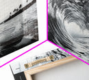 Ocean Wave Curl, Surf Tunnel, Tropical Coastline, Framed Canvas Print, Coastal Wall Art, Beach House Decor, Nature Photography