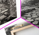 Cliff Path, Coastal Trail, Rugged Rock, Hiking Vibe, Framed Canvas Print, Hallway Wall Art, Nature Photography, Adventure Decor