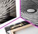Twisted Rope Spiral, Abstract Fiber Art, Monochrome Texture, Modern Canvas Print, Minimalist Office or Contemporary Wall Decor