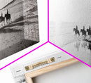 Beach Riders, Horseback Freedom, Seaside Journey, Canvas Print, Monochrome Wall Art, Coastal Living Room Decor, Nature Photography