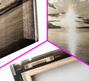 Sepia Horizon, Sunset Lake, Nature Tranquility, Canvas Print, cabin wall decor, warm autumn lake art, peaceful sepia photography