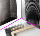Tribal Totem Head, Cultural Wall Art, Primitive Sculpture Print, Monochrome Decor, Canvas Print, Office or Study Accent