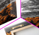 Majestic Peak, Autumn Trees, Nature Mountain Scene, Framed Canvas Print, Rustic Wall Art, Cabin Decor, Adventure Vibes, Fall Landscape Art