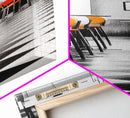 Retro Bar Scene, Modern Kitchen Art, Red Accent Decor, Canvas Print, Bold Urban Photography, Diner Wall Art, Midcentury Kitchen Wall Art