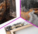 Fall Path, Mountain Trail, Autumn Forest, Golden Grass, Canvas Print, Cabin Wall Art, Cozy Living Room Decor, Nature Lover Fall Print
