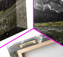 Mountain, Meadow, Wildflowers, Alpine meadow bloom and majestic peak on this Framed Canvas Print, serene Nature Wall Art for Entryway
