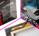 Western Woman, Yellow Hat, Desert Portrait, Fashion Pop Art, Framed Canvas Print, Bold Bedroom Wall Art, Glam Western Wall Decor