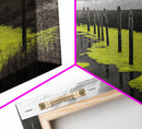 Coastal Marsh, Minimalist Nature, Black and White Art, Modern Decor, Framed Canvas Print, Bathroom Wall Art, Yellow Accents, Serene Mood