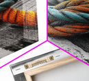 Nautical Rope, Boat Knot, Harbor Texture, Rustic Detail, Framed Canvas Print, Coastal Kitchen Art, Marine Decor, Boho Nautical Style