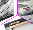 Surfer Wave, Ocean Power, Extreme Sports Art, Framed Canvas Print, Beach House Decor, Surfing Wall Art, Coastal Adventure Scene