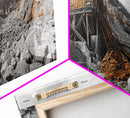 Desert Mine Cabin, Rustic Gold Landscape, Abandoned Building Scene, Framed Canvas Print, Western Art, Office Wall Decor
