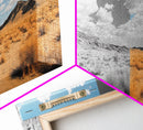 Desert Split, Before and After, Landscape Transformation, Canvas Print, modern western wall art, minimalist nature photography
