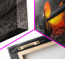 Branding Iron Fire, Industrial Glow Art, Rustic Ranch Scene, Cowboy Western Print, Canvas Print, Man Cave Wall Art, Farmhouse Decor