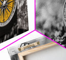 Golden Compass Closeup, Adventure Exploration Theme, Vintage Nautical Design, Framed Canvas Print, Office Wall Art, Travel Lover Gift