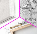 Boston Street Map, Massachusetts Map, Map Print, Modern Art, Wall Art, Canvas Art, Newlywed Gift, Gift For Parents, Farmhouse Wall Décor