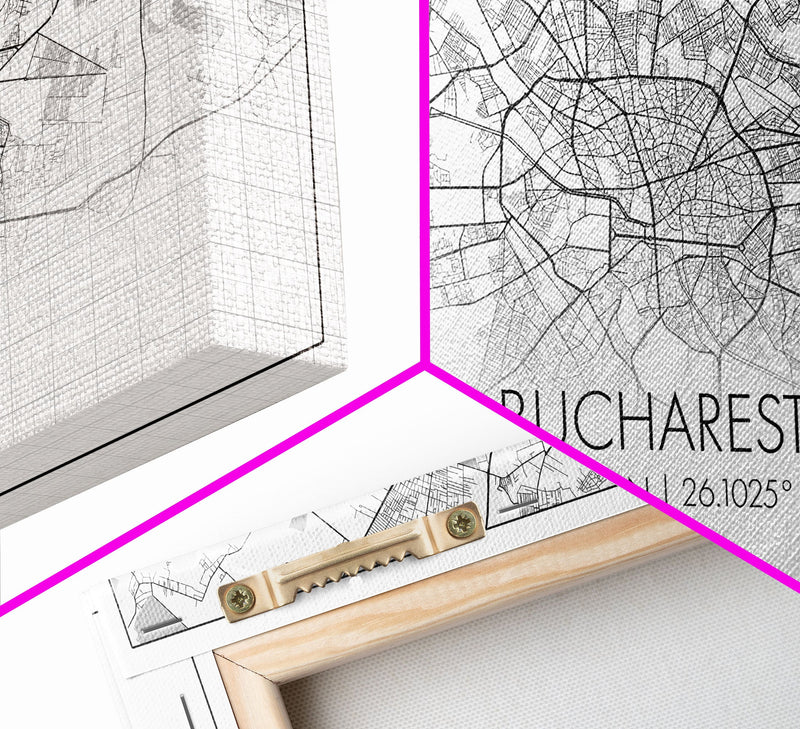 Bucharest Street Map, Romania Map, Map Print, Modern Art, Wall Art, Canvas Art, Trendy Room DÃ©cor, Thank You Gift, Wall DÃ©cor Bedroom