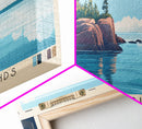 Apostle Islands, Wisconsin Panoramic Beach Print, Vacation Gift, Wisconsin Wall Art, Beach Painting, Beach Decor, Beach Painting