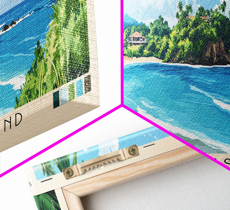 Bom Bom Island, SÃ£o TomÃ© and PrÃ­ncipe Panoramic Print, Vacation Gift, SÃ£o TomÃ© and PrÃ­ncipe Wall Art, Beach Painting, Beach Decor, Large Wall Art, Wood Frame Art