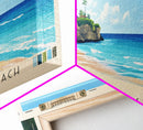Bottom Bay Beach, Barbados Panoramic Beach Print, Vacation Gift, Barbados Wall Art, Framed Canvas Print, Framed Beach Painting