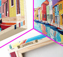 Burano, Italy Panoramic Print, Vacation Gift, Italy Wall Art, Beach Painting, Beach Decor, Beach Or Lakehouse Art