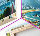 Camps Bay Beach, South Africa Panoramic Beach Print, Vacation Gift, South Africa Wall Art, Framed Canvas Print, Framed Beach Painting