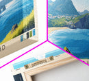 Flores Island, Portugal Panoramic Print, Vacation Gift, Portugal Wall Art, Beach Painting, Beach Decor, Large Wall Art, Wood Frame Art