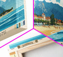 Forte dei Marmi, Italy Panoramic Beach Print, Vacation Gift, Italy Wall Art, Framed Canvas Print, Framed Beach Painting