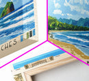 Little Corn beaches, Nicaragua Panoramic Beach Print, Vacation Gift, Nicaragua Wall Art, Framed Canvas Print, Framed Beach Painting