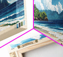 Mawi Beach, Indonesia Panoramic Beach Print, Vacation Gift, Indonesia Wall Art, Framed Canvas Print, Framed Beach Painting