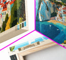 Ponza, Italy Panoramic Beach Print, Vacation Gift, Italy Wall Art, Beach Painting, Beach Decor, Beach Painting