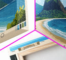 Praia do Leão, Brazil Panoramic Beach Print, Vacation Gift, Brazil Wall Art, Framed Canvas Print, Framed Beach Painting