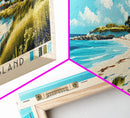 Providenciales Island, Turks and Caicos Panoramic Print, Vacation Gift, Turks and Caicos Wall Art, Beach Painting, Beach Decor, Large Wall Art, Wood Frame Art