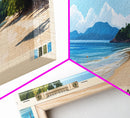 Ream Beach, Cambodia Panoramic Print, Vacation Gift, Cambodia Wall Art, Beach Painting, Beach Decor, Beach Or Lakehouse Art