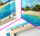 Sandy Island, Anguila Panoramic Print, Vacation Gift, Anguila Wall Art, Beach Painting, Beach Decor, Large Wall Art, Wood Frame Art
