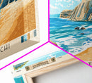 Scala dei Turchi, Italy Panoramic Print, Vacation Gift, Italy Wall Art, Beach Painting, Beach Decor, Large Wall Art, Wood Frame Art