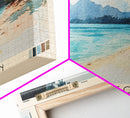 Blue Lagoon, Malasyia Watercolor Beach Print, Vacation Gift, Malasyia Wall Art, Beach Painting, Beach Decor, Beach Painting