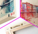 Burano, Italy Watercolor Print, Vacation Gift, Italy Wall Art, Beach Painting, Beach Decor, Large Wall Art, Wood Frame Art