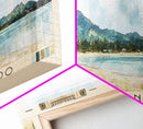 Cayo Levantado, Dominican Republic Watercolor Print, Vacation Gift, Dominican Republic Wall Art, Beach Painting, Beach Decor, Large Wall Art, Wood Frame Art