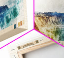 El Laucho, Chile Watercolor Print, Vacation Gift, Chile Wall Art, Beach Painting, Beach Decor, Large Wall Art, Wood Frame Art
