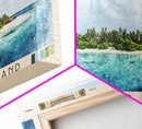 Fulhadhoo Island, Maldives Watercolor Beach Print, Vacation Gift, Maldives Wall Art, Beach Painting, Beach Decor, Beach Painting