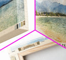 Gili Meno, Indonesia Watercolor Print, Vacation Gift, Indonesia Wall Art, Beach Painting, Beach Decor, Large Wall Art, Wood Frame Art