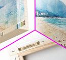 Mogren Beach, Montenegro Watercolor Beach Print, Vacation Gift, Montenegro Wall Art, Beach Painting, Beach Decor, Beach Painting