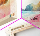 Pink Beach, Indonesia Watercolor Beach Print, Vacation Gift, Indonesia Wall Art, Beach Painting, Beach Decor, Beach Painting