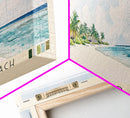 Sun Island Beach, Maldives Watercolor Print, Vacation Gift, Maldives Wall Art, Beach Painting, Beach Decor, Large Wall Art, Wood Frame Art