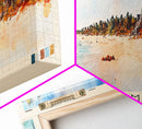 Tulum, Mexico Watercolor Print, Vacation Gift, Mexico Wall Art, Beach Painting, Beach Decor, Large Wall Art, Wood Frame Art
