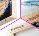 Lido Beach, Hong Kong Watercolor Print, Vacation Gift, Hong Kong Wall Art, Beach Painting, Beach Decor, Large Wall Art, Wood Frame Art