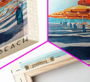 Pampelonne Beach, France Watercolor Print, Vacation Gift, France Wall Art, Beach Painting, Beach Decor, Large Wall Art, Wood Frame Art